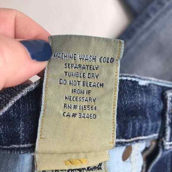 7 For All Mankind Crop Dojo Jean Womens 28 Blue Denim Straight Leg Stretch - Picture 7 of 12